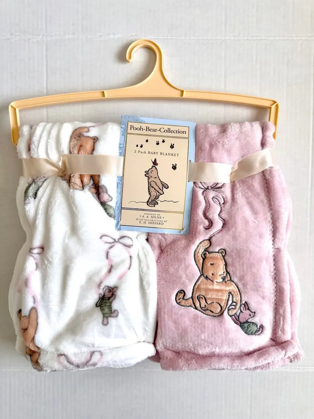 Pooh Bear Collection Winnie The Pooh Pink Baby 2 pc Blanket 30